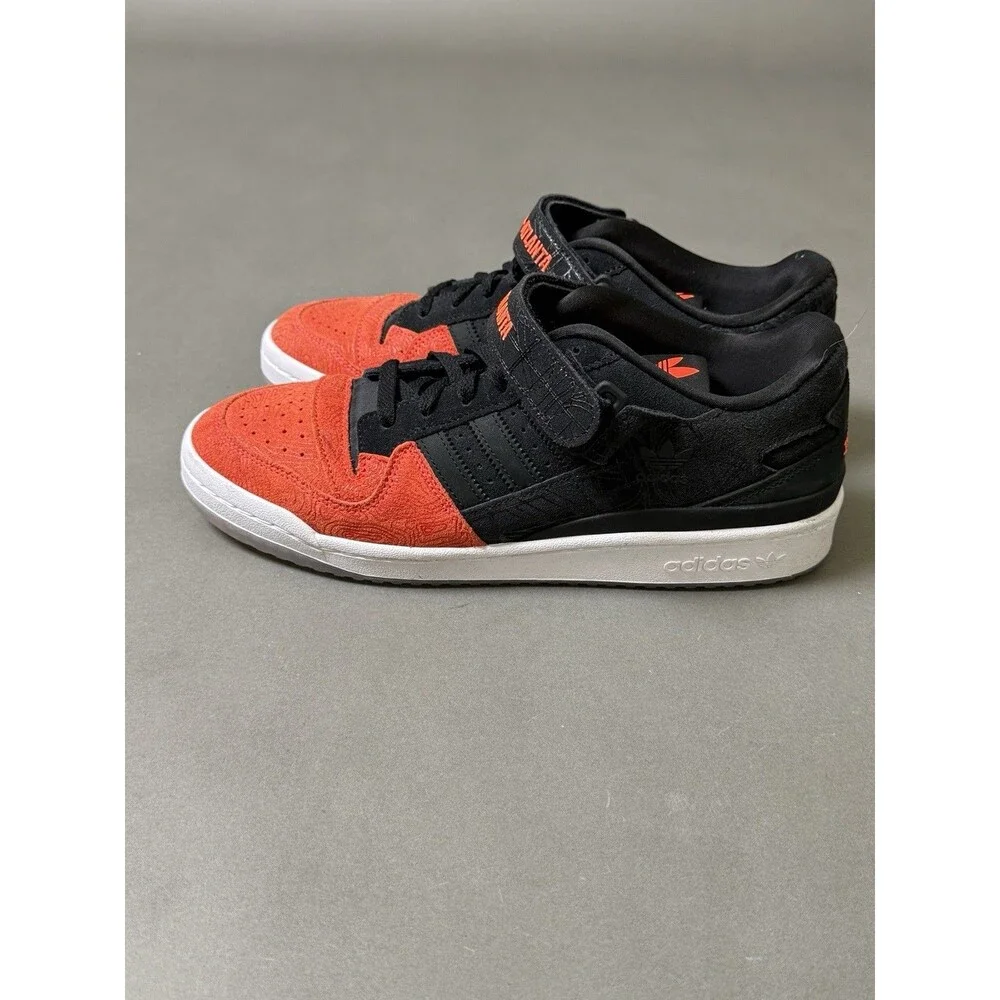 Adidas Forum Low LEAD Atlanta Mens Size 10.5 Core Black Orange Athletic Sneakers